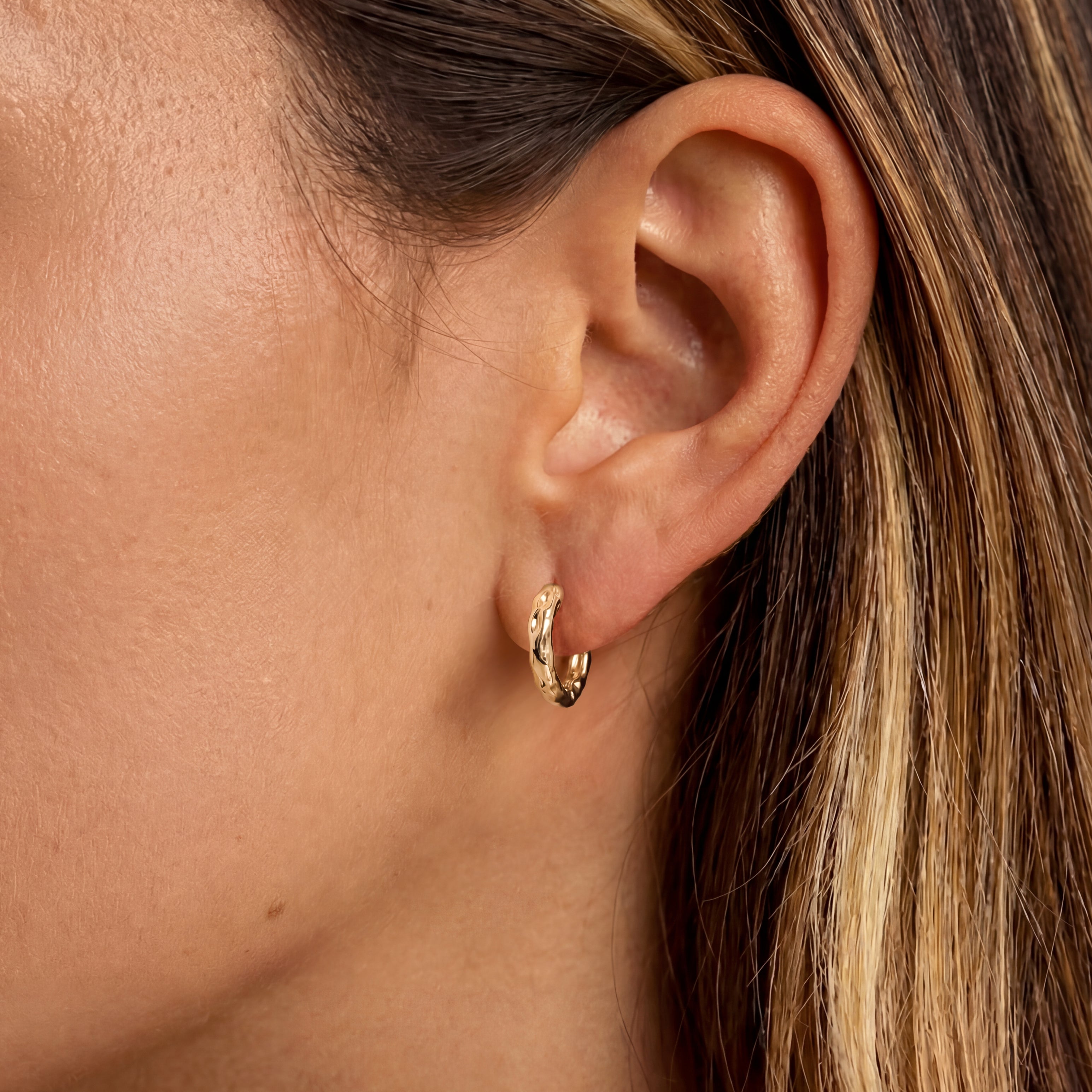 Corrugated Hoop Earrings