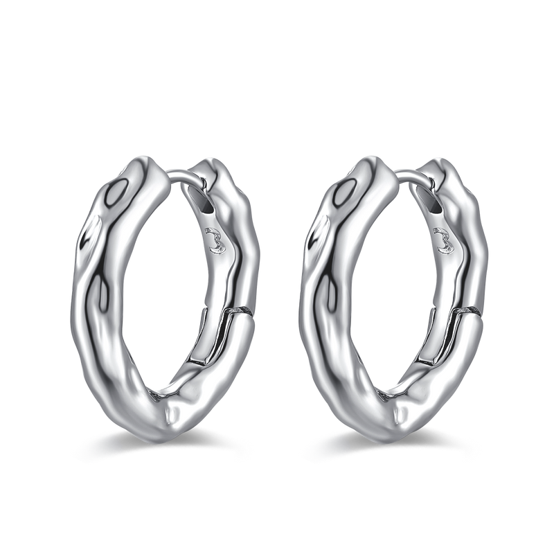 Corrugated Hoop Earrings - SophiaJewels