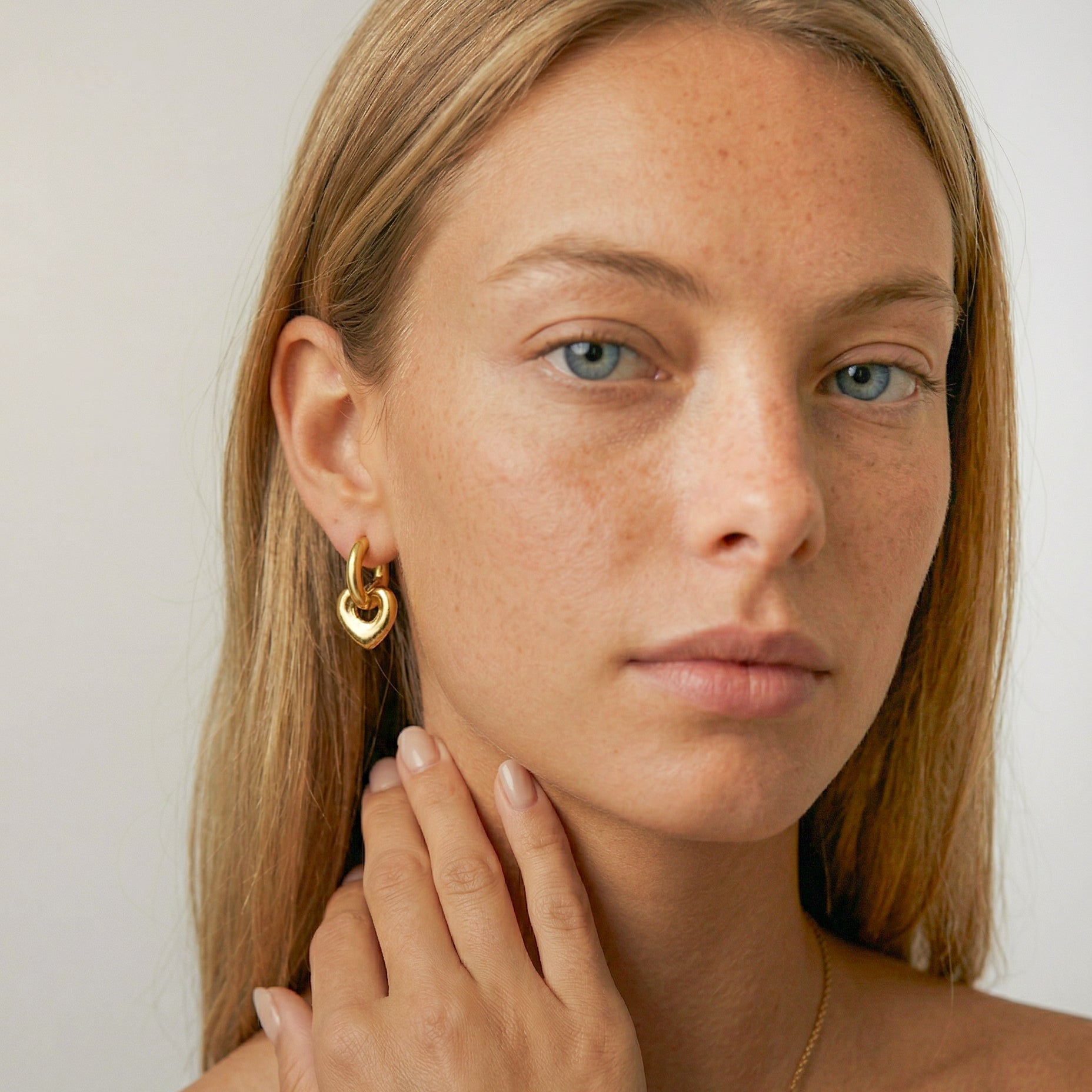 Deep Heart Hoop Earrings