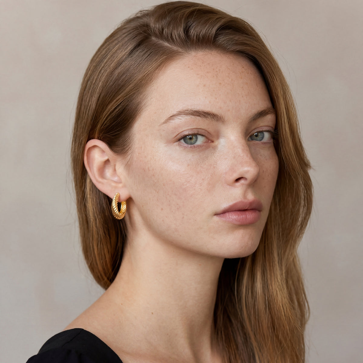 Grooved Hoop Earrings