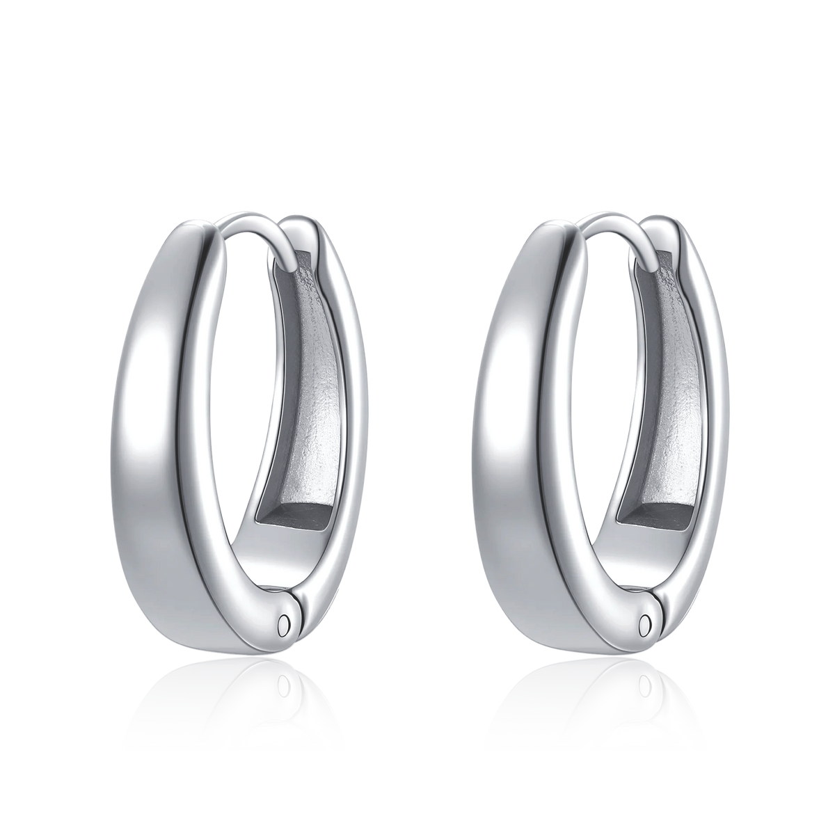 Oval-Shaped Hoop Earrings