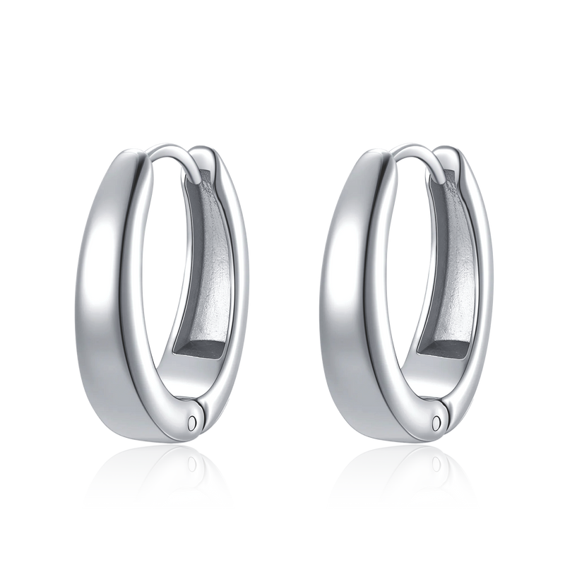 Oval-Shaped Hoop Earrings