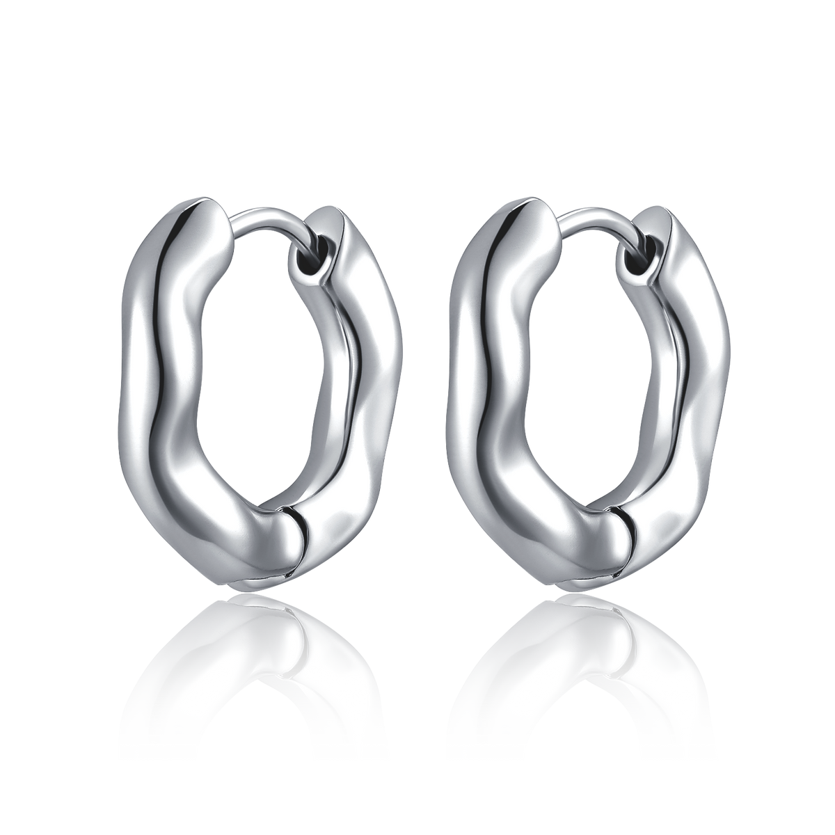 Subtle Waves Hoop Earrings