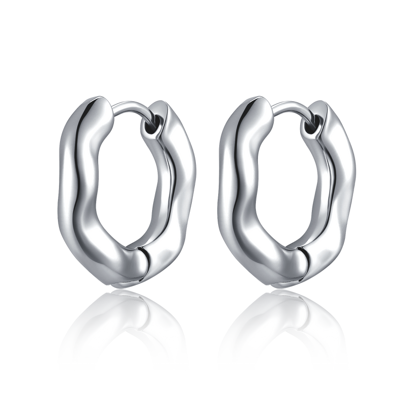 Subtle Waves Hoop Earrings