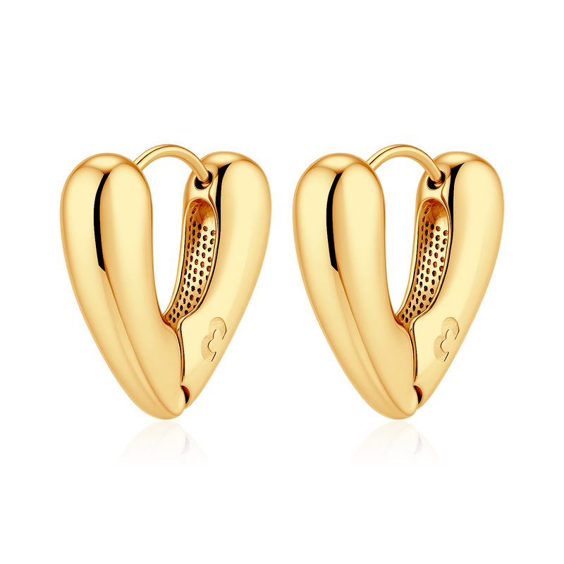 Curved Heart Earrings