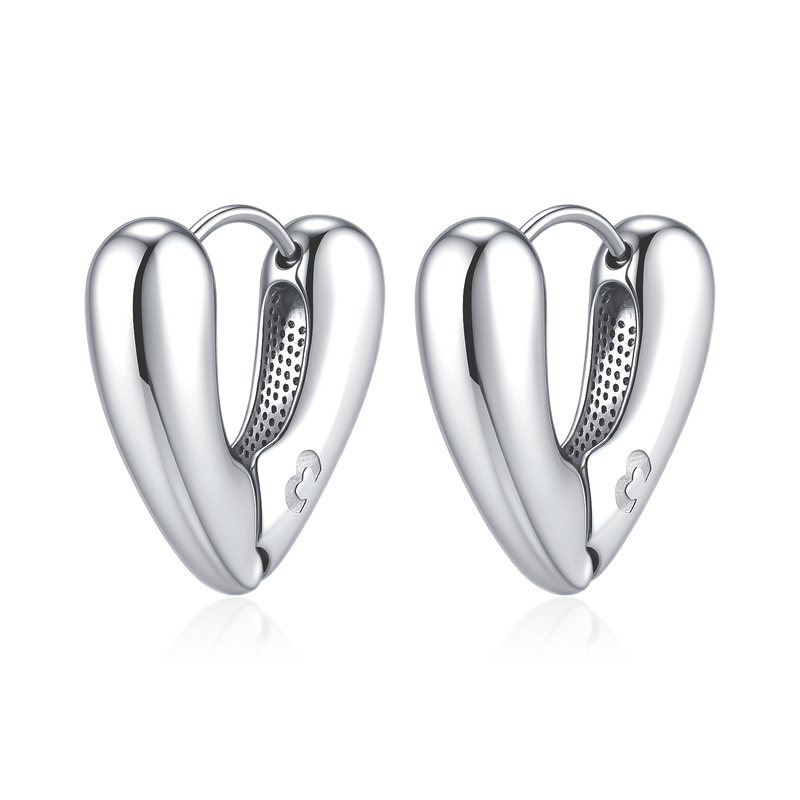 Curved Heart Earrings