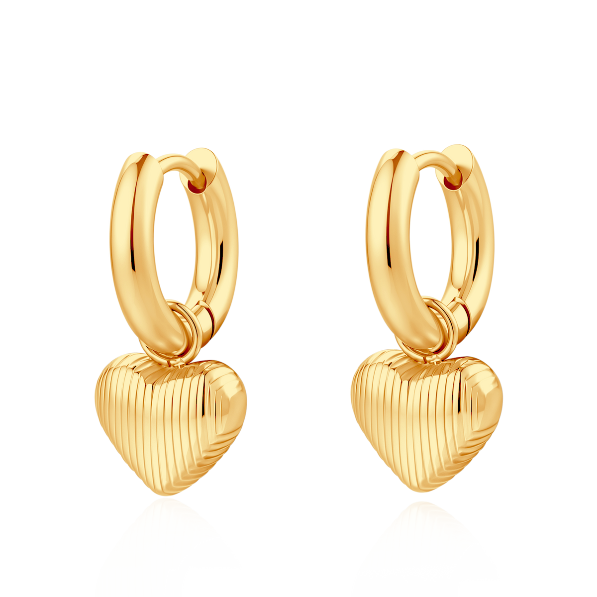 Volumetric Heart Hoop Earrings