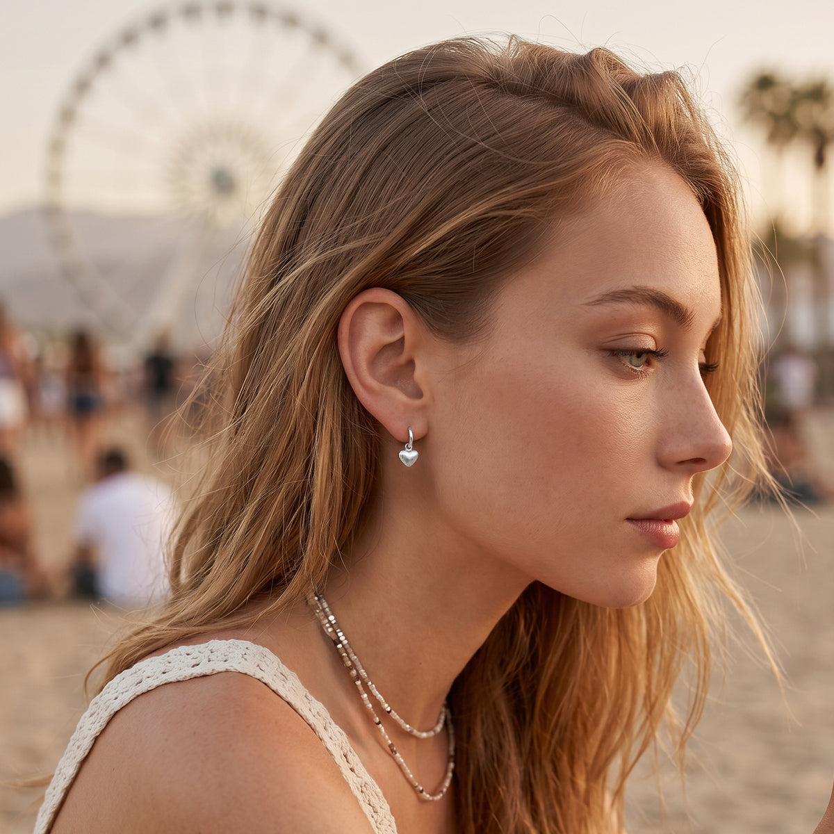Volumetric Heart Hoop Earrings