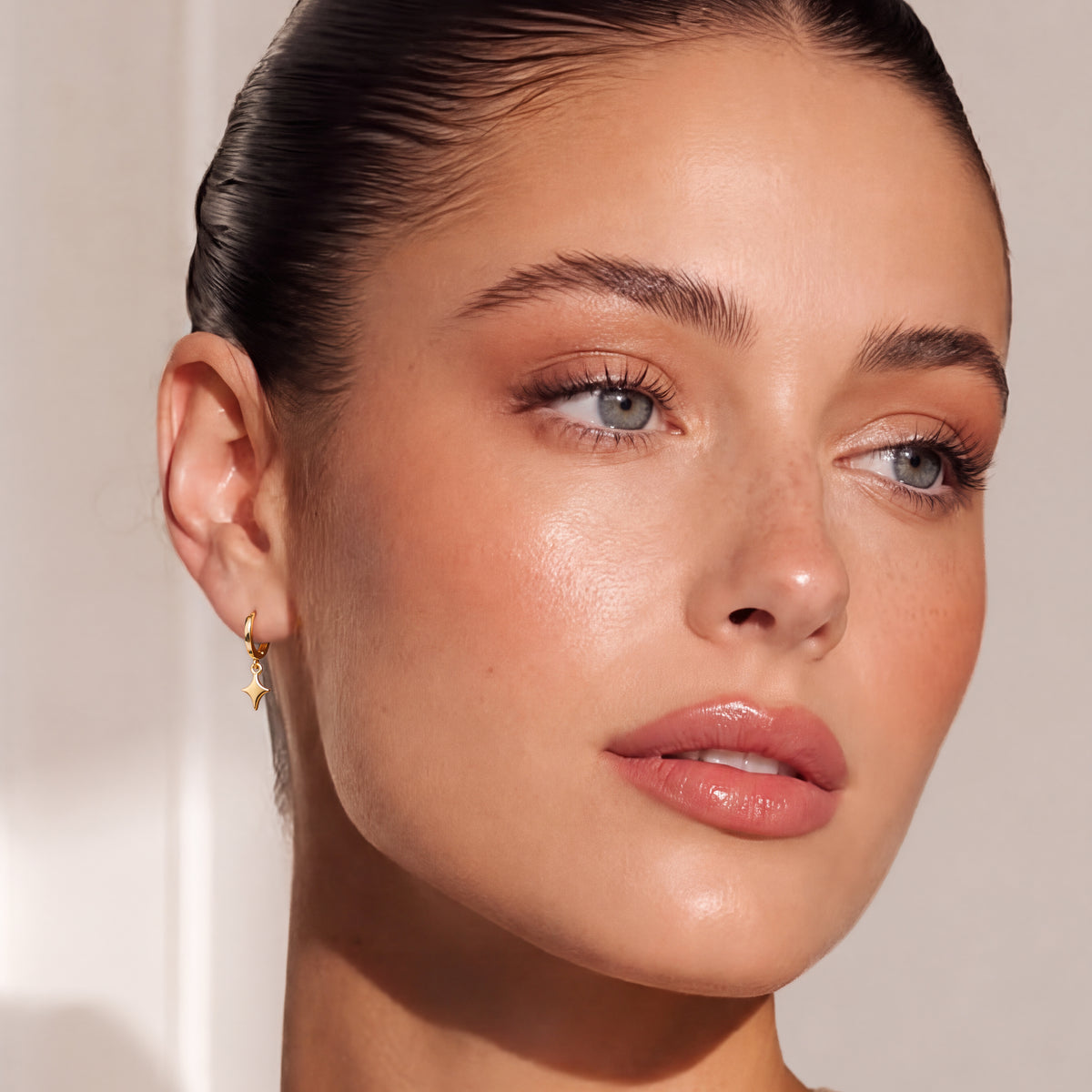 Star Sparkle Hoop Earrings