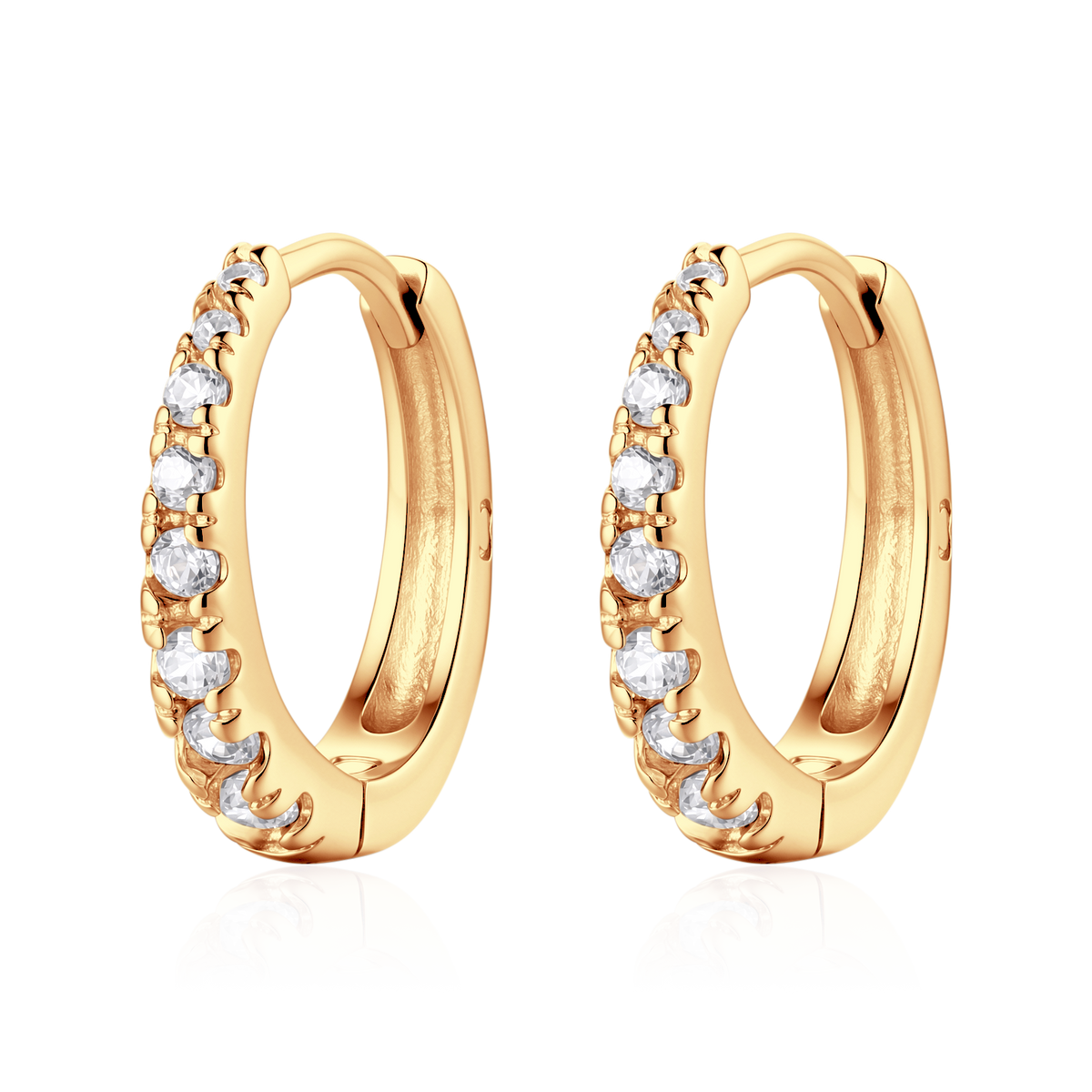 White Sparkle Hoop Earrings