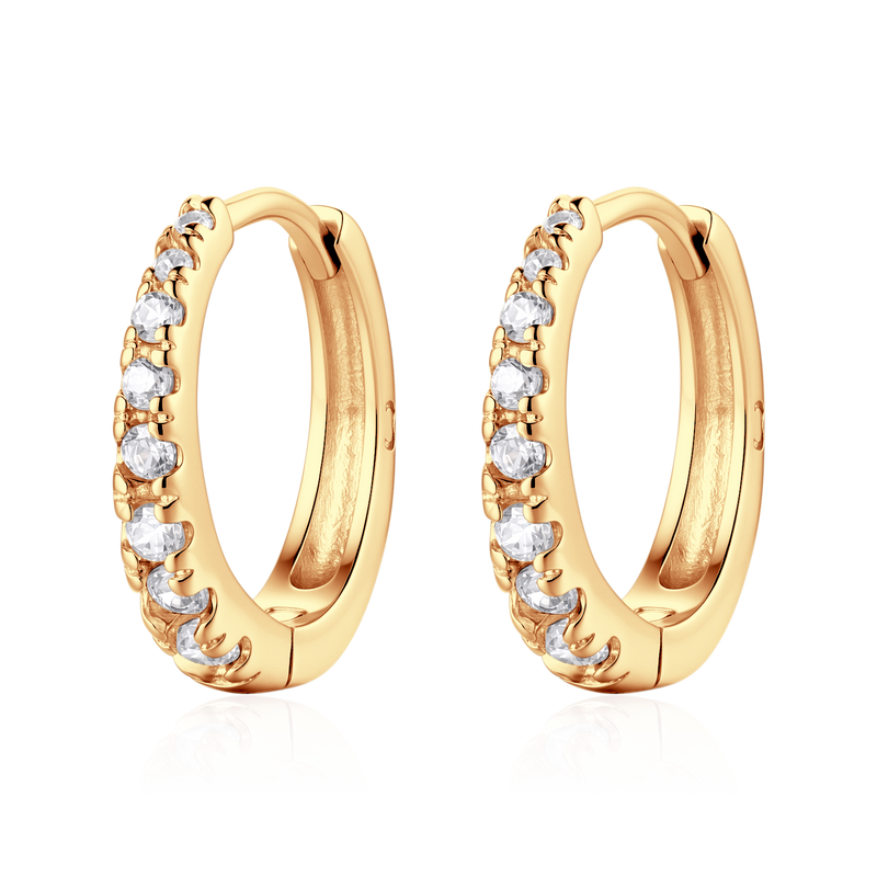 White Sparkle Hoop Earrings