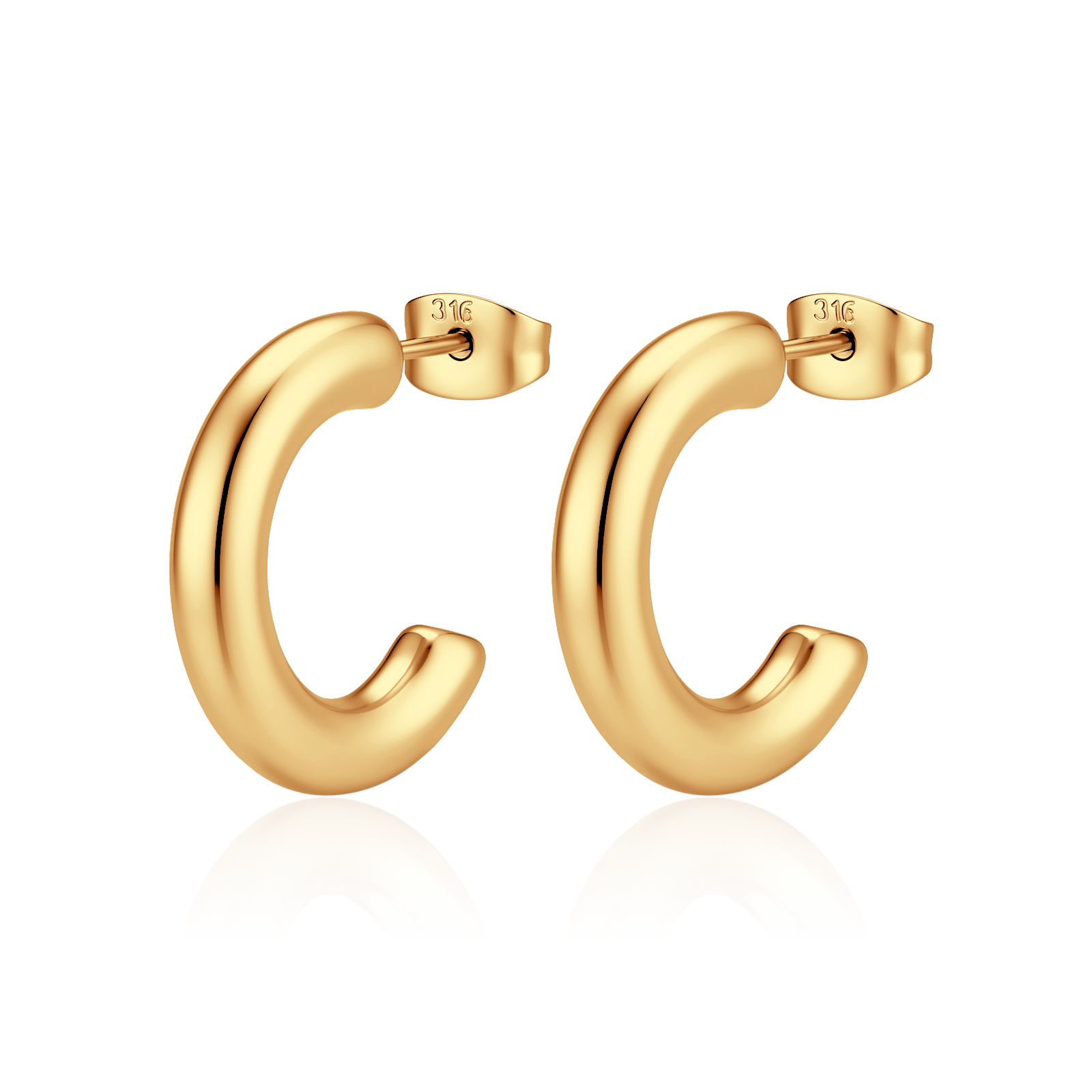 Half Ring Thick Earrings