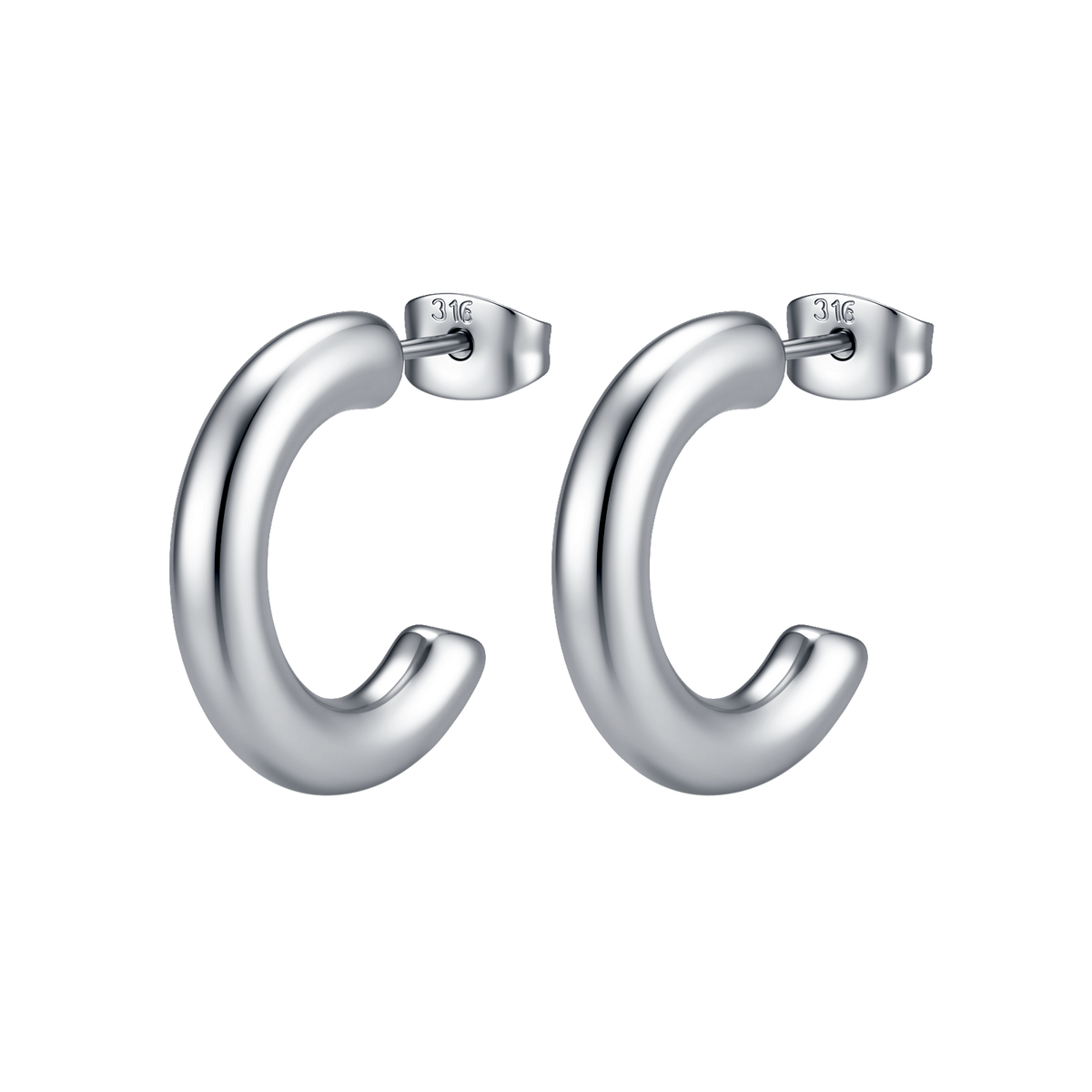 Half Ring Thick Earrings