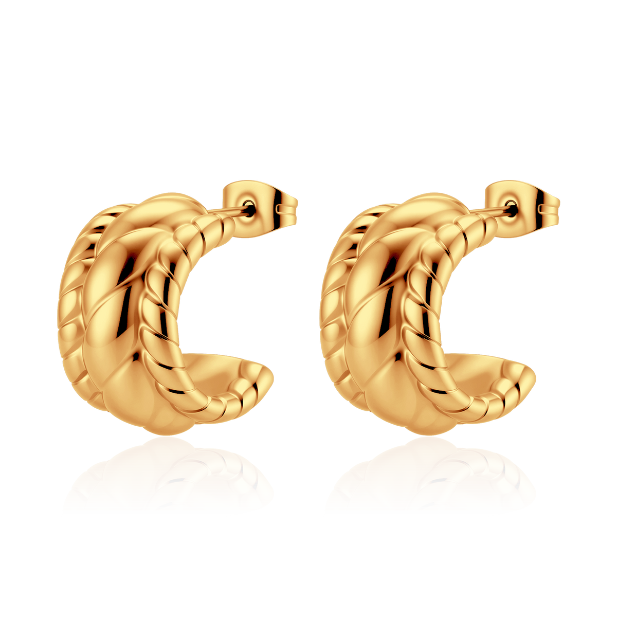 Half Ring Carved Earrings