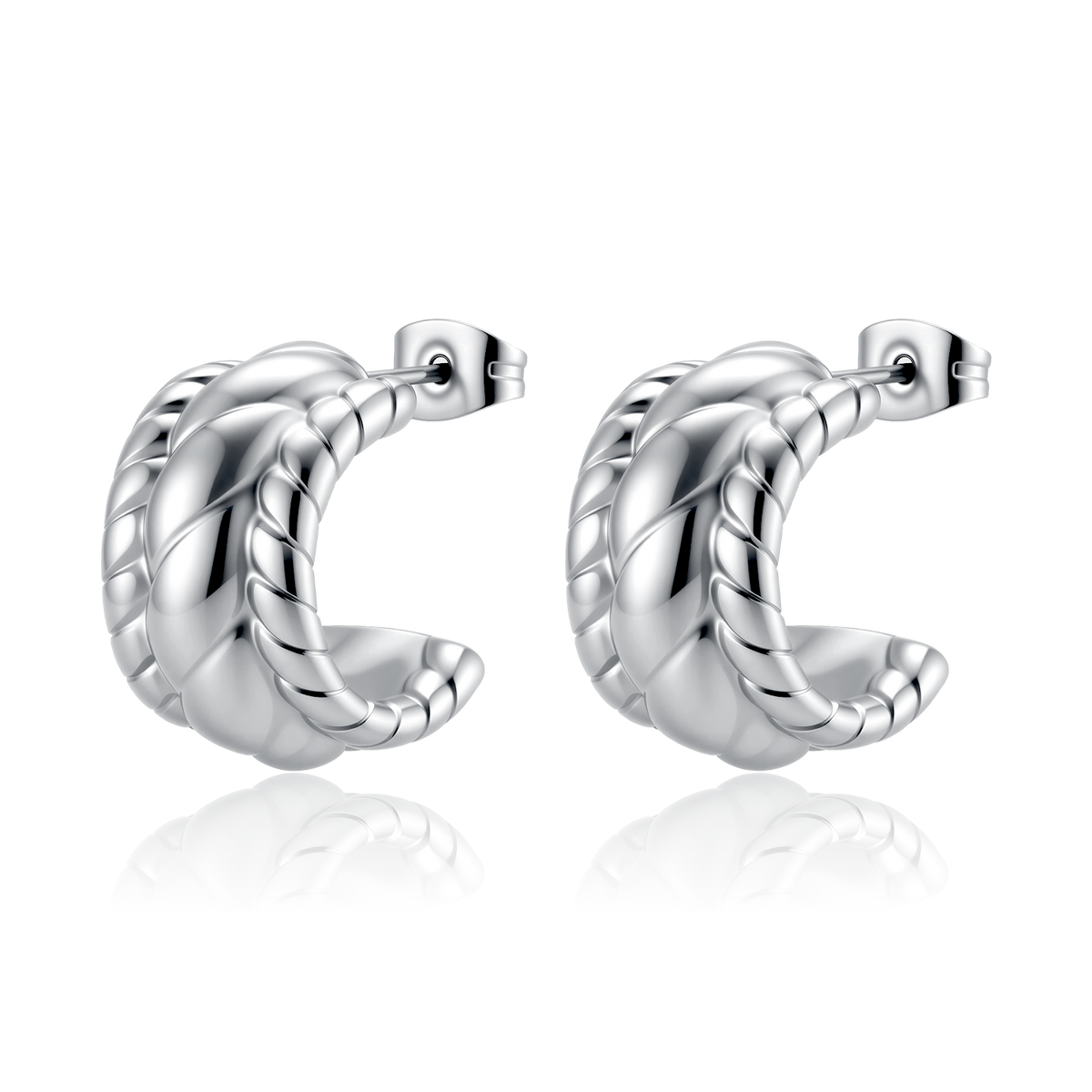 Half Ring Carved Earrings