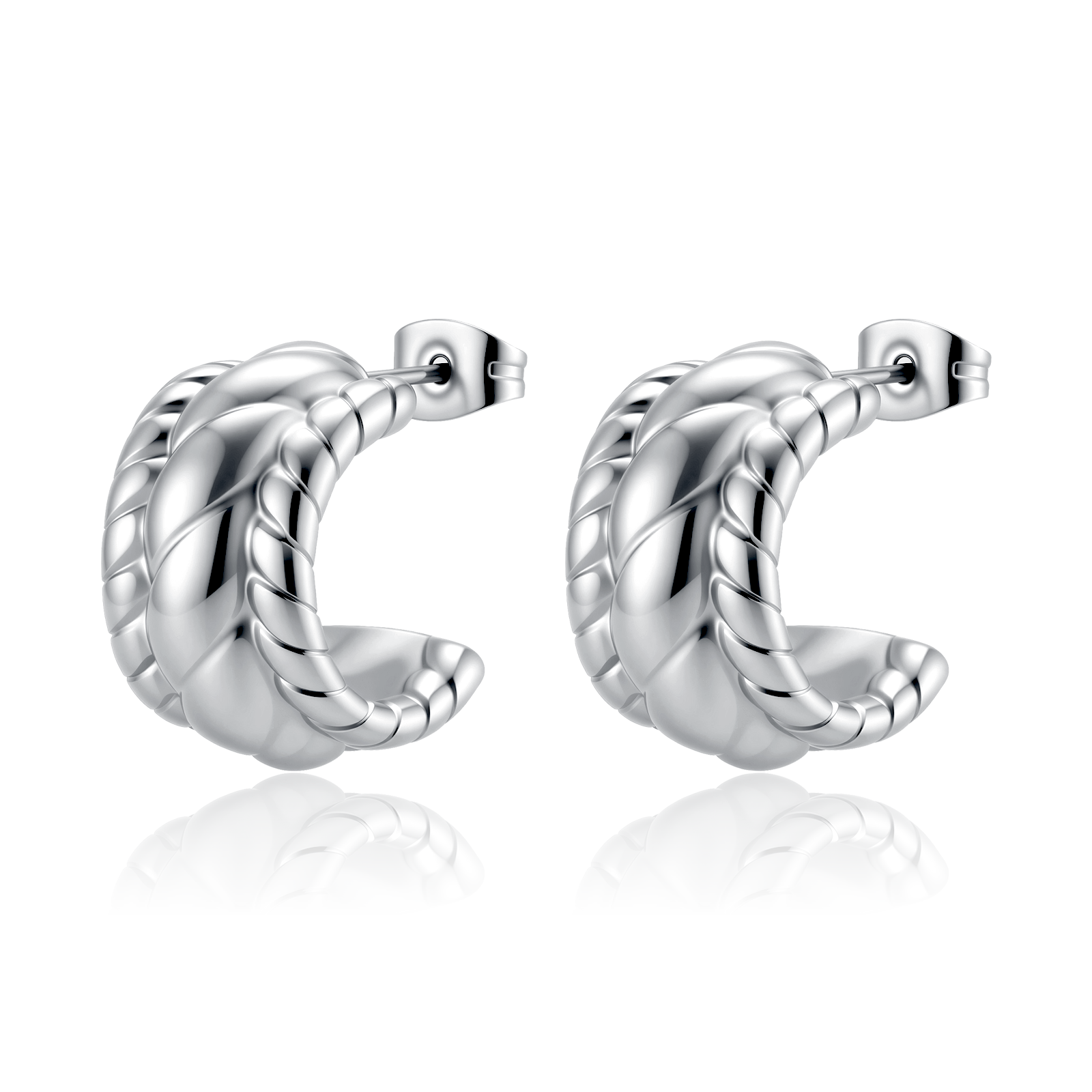 Half Ring Carved Earrings