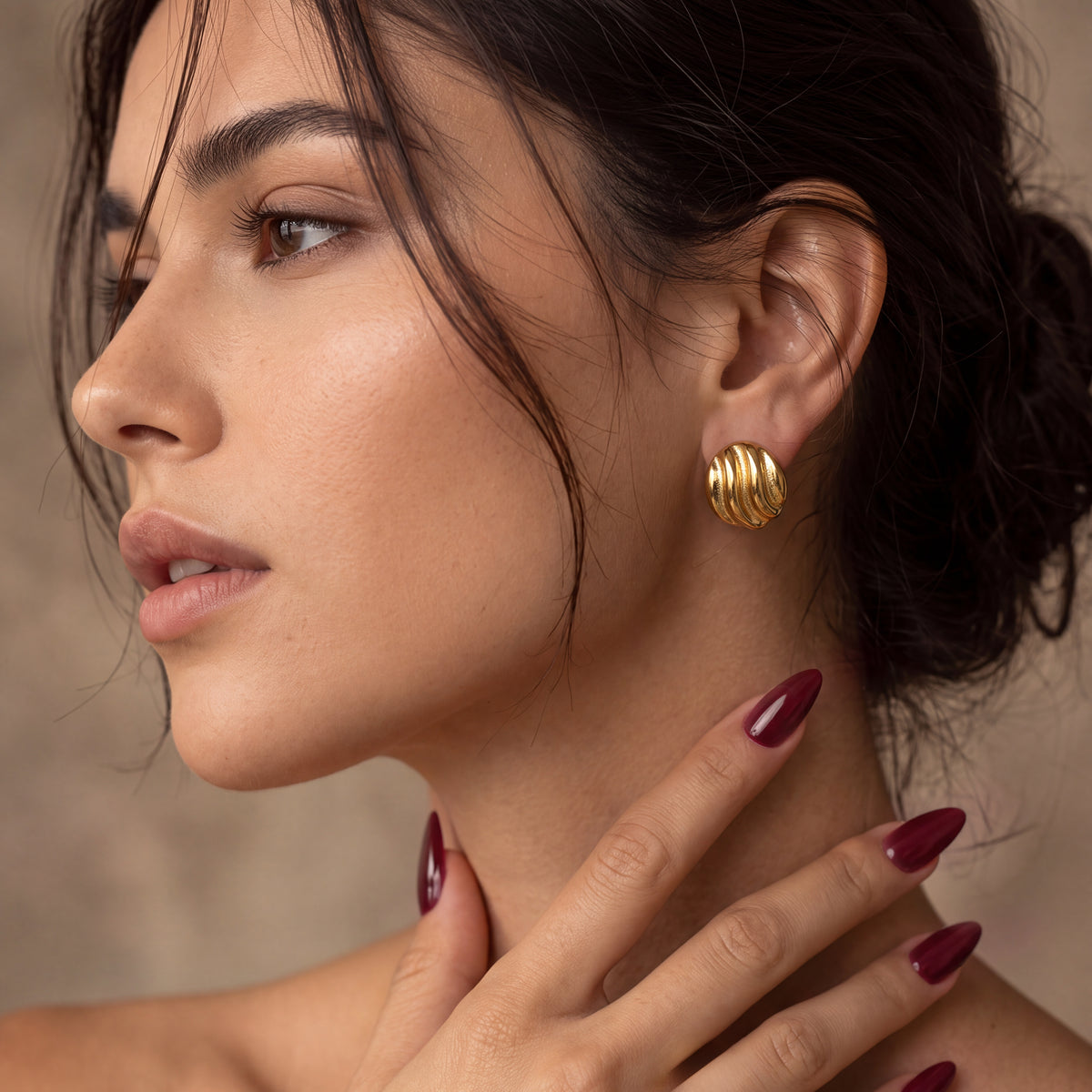 Round Button Earrings