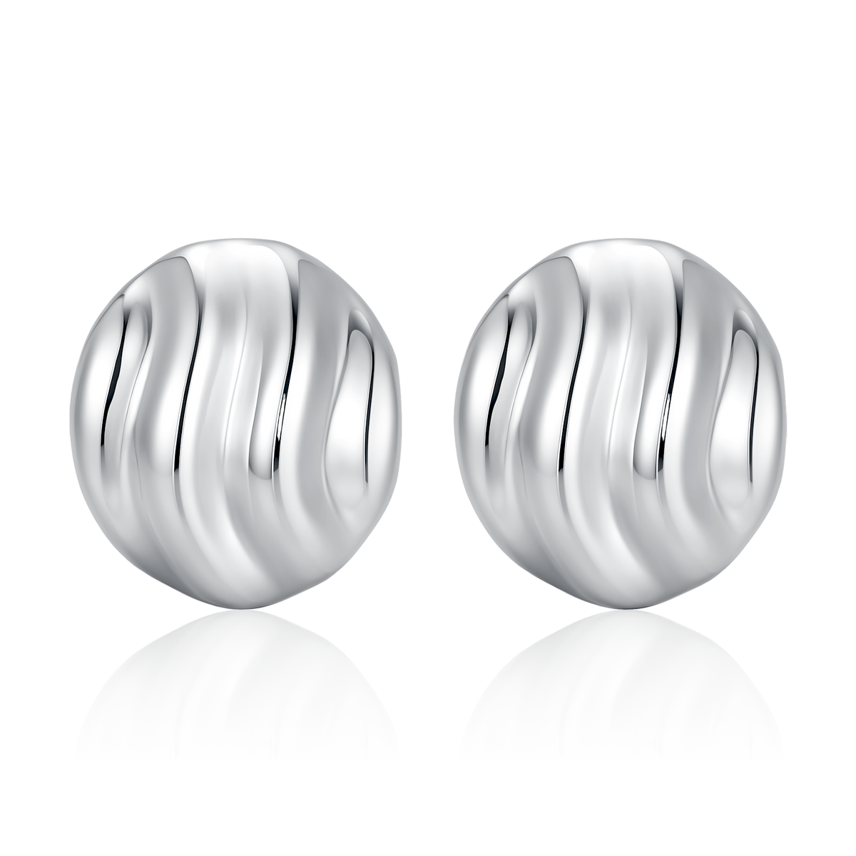 Round Button Earrings