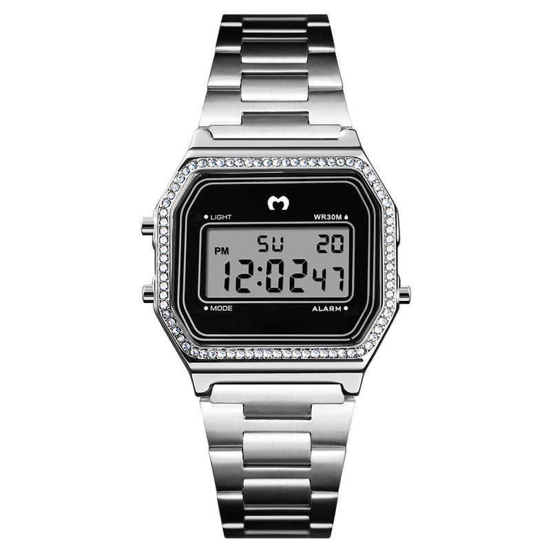 Vintage Glitter Digital Watch ~ Silver