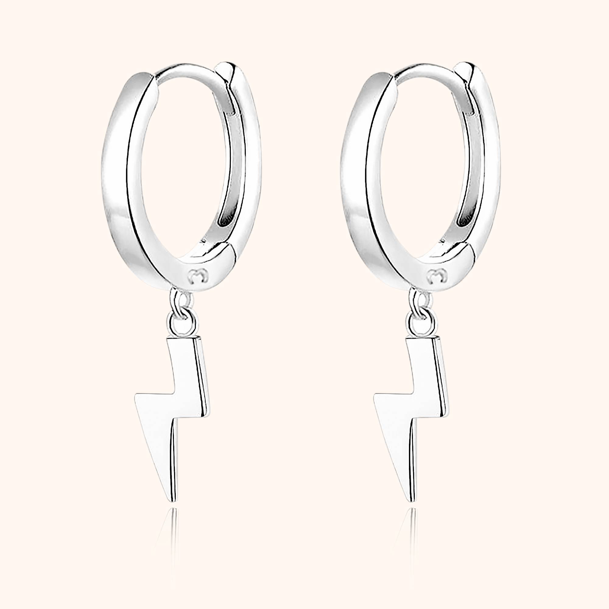 "Lightning Silver" Men's Earrings