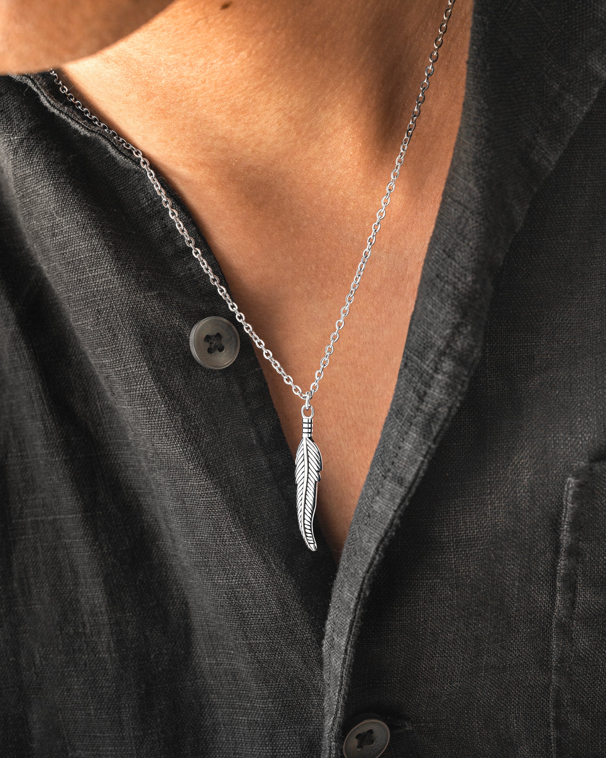 Feather BRAVE Men's Necklace - SophiaJewels