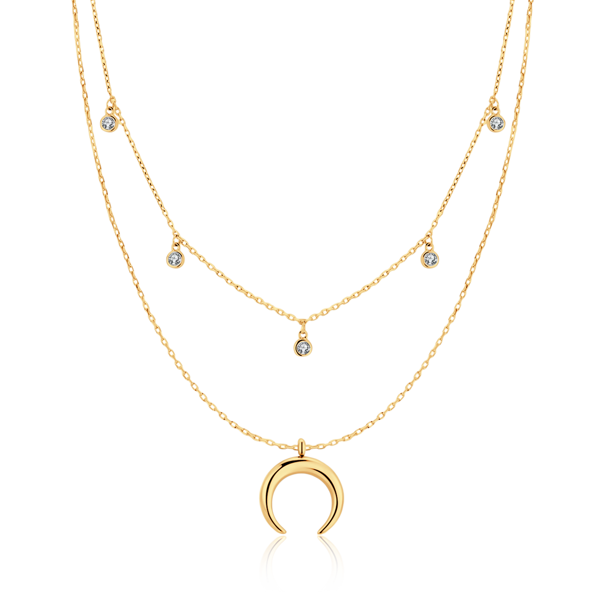Half Moon Zirconia Necklace - SophiaJewels