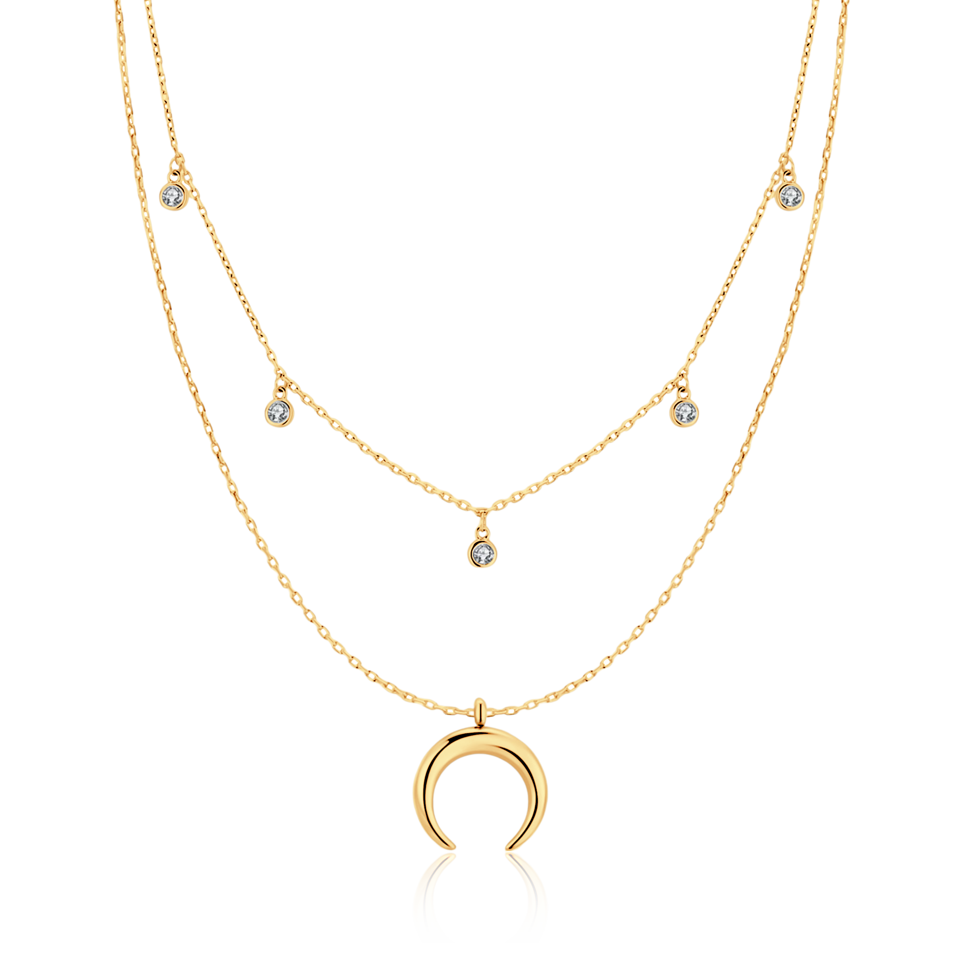 Half Moon Zirconia Necklace - SophiaJewels