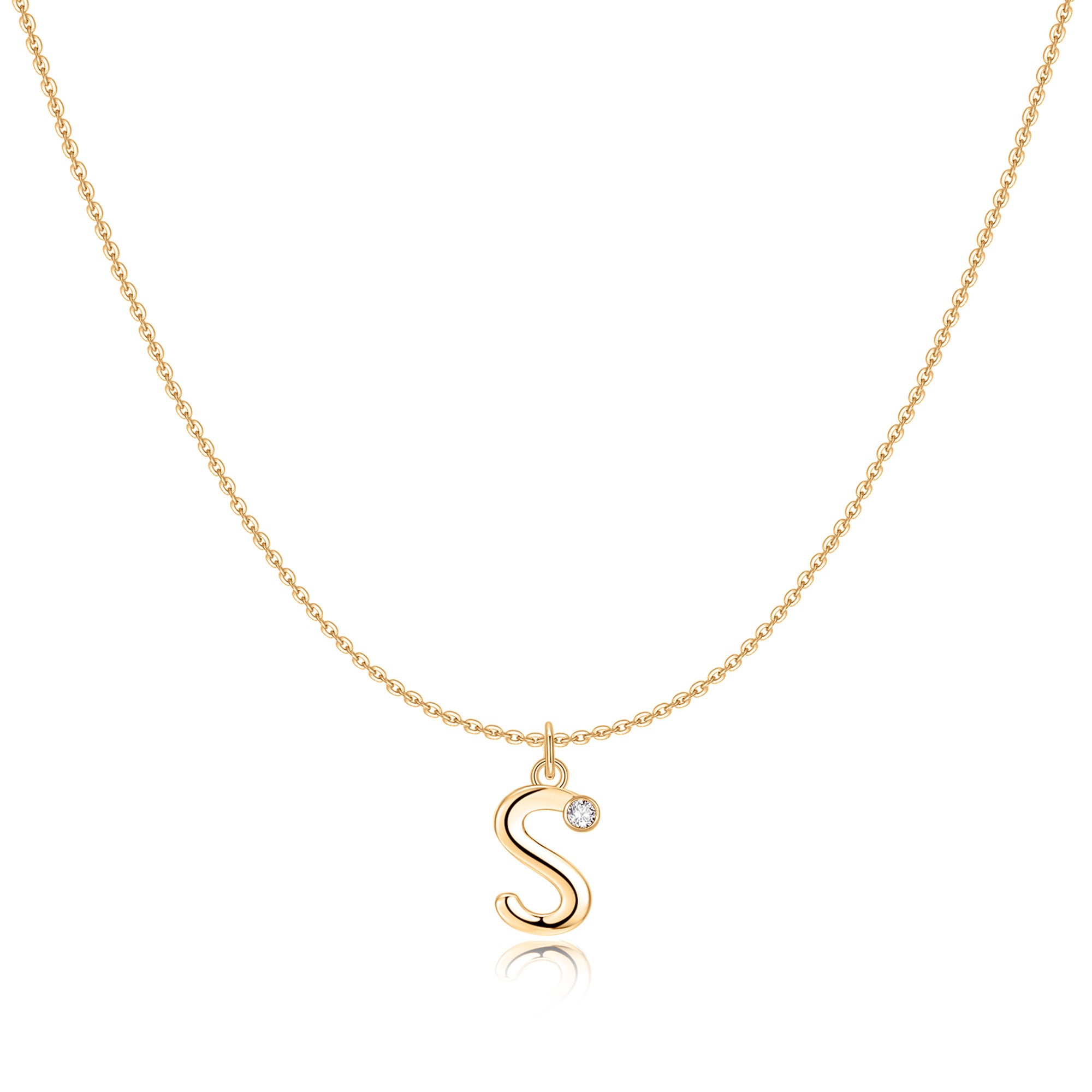 "Initial Glitter" Necklace - SophiaJewels