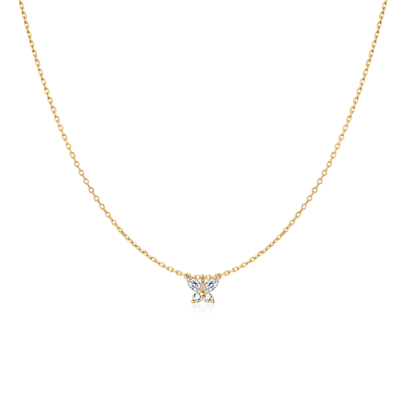 White Butterfly Necklace - SophiaJewels