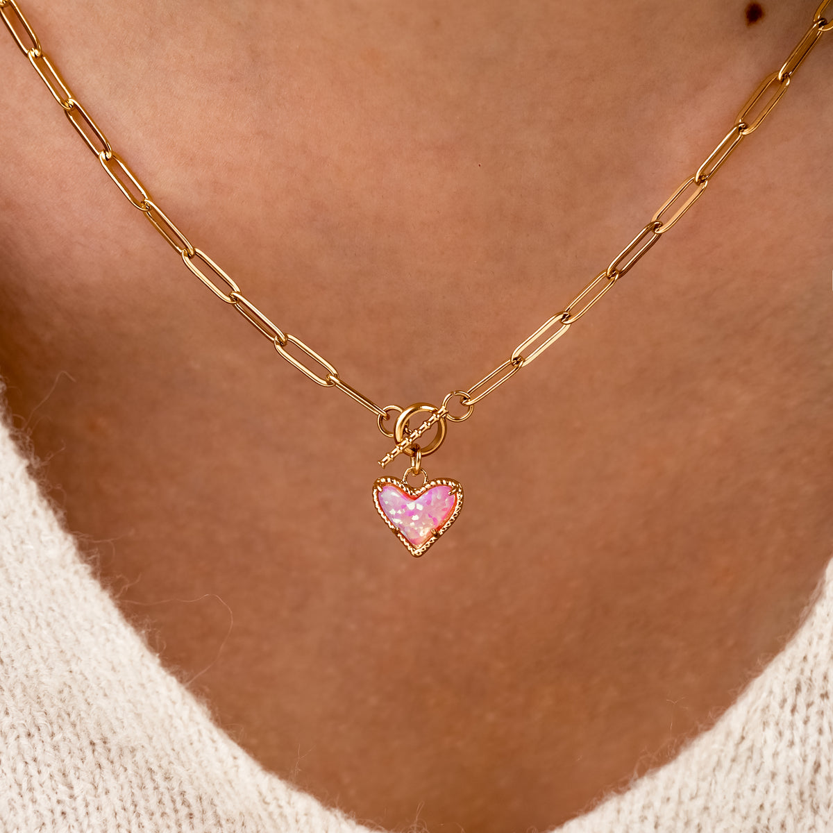 Opal Heart Necklace - SophiaJewels