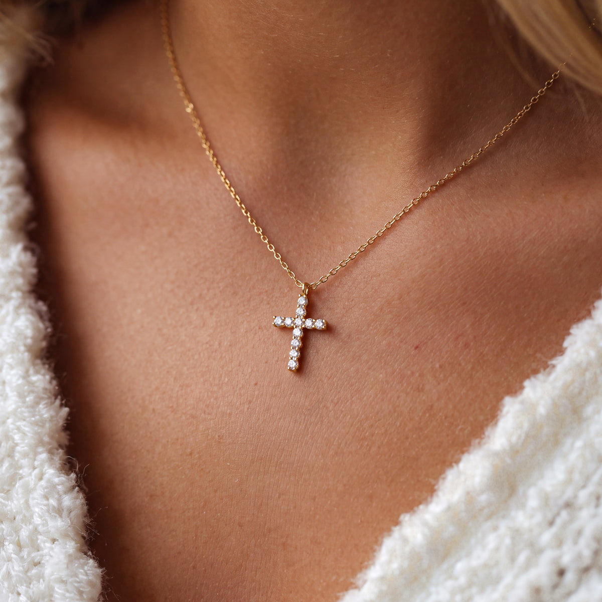 Zircon Cross Necklace