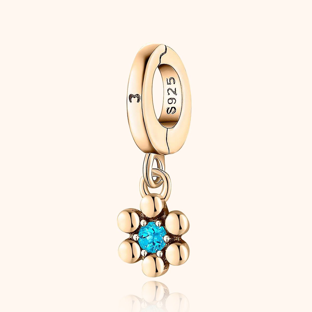 "Aqua Flower" Charm