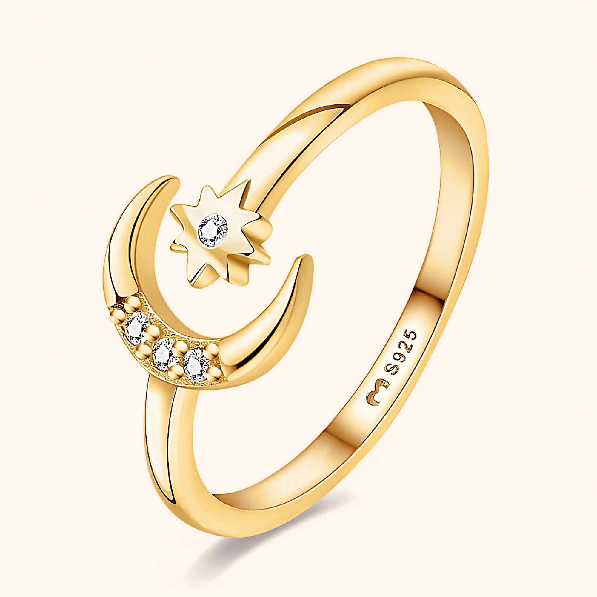 "Star and Moon" Ring