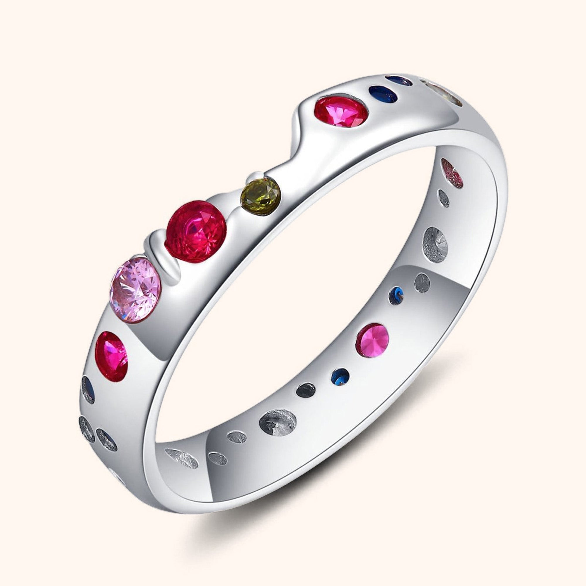 "Coloured Zirconia" Ring