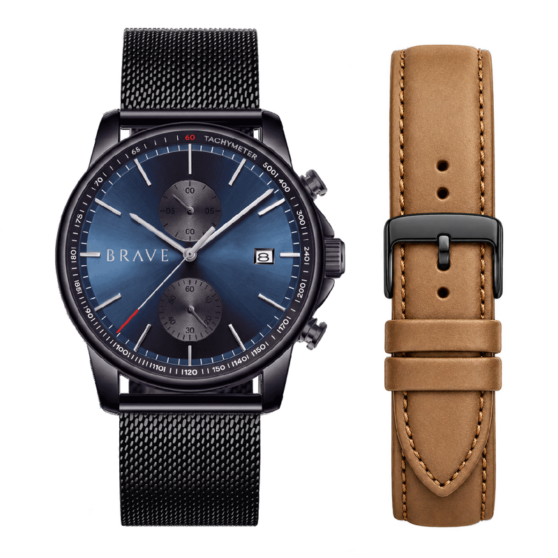 Atlantis ~ Black-Dark Blue Watch BRAVE