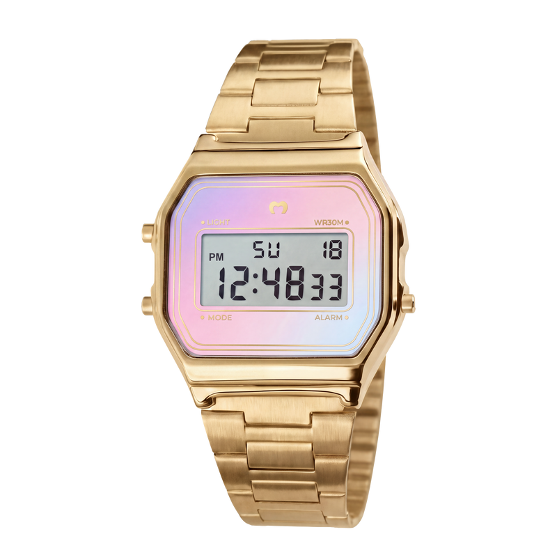 Vintage Digital Watch ~ Gold-Sky