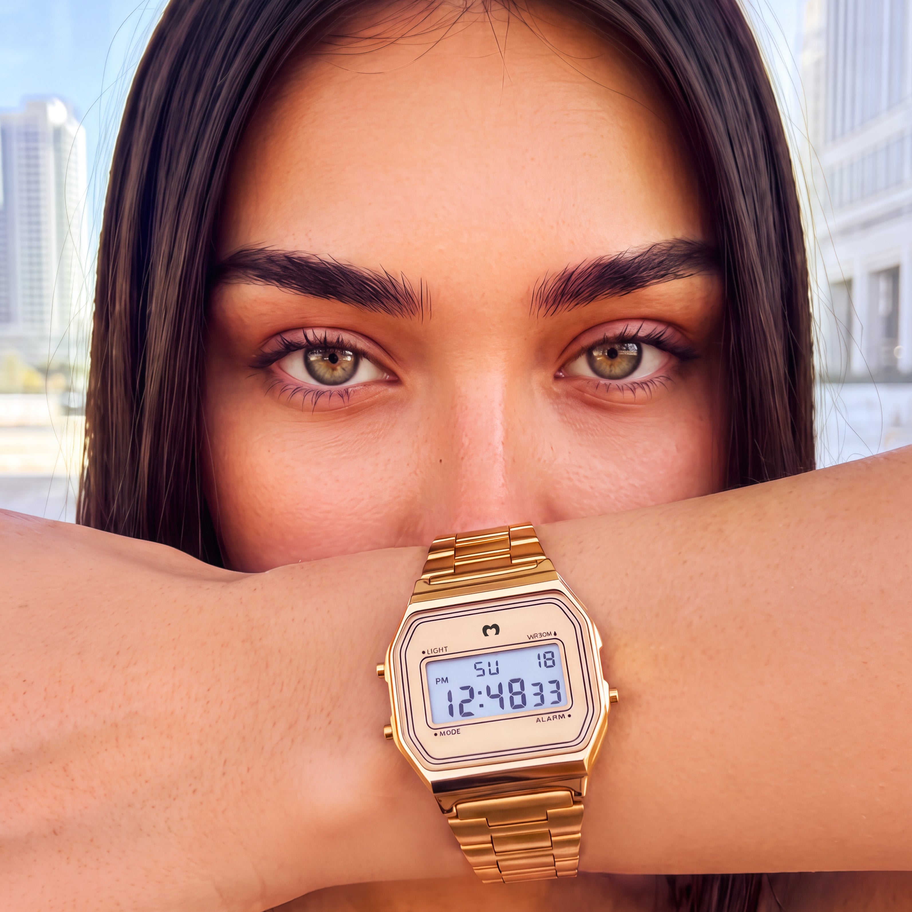 Vintage Digital Watch ~ Gold