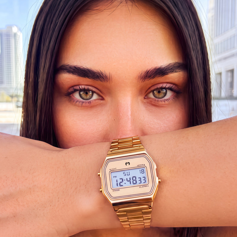 Vintage Digital Watch ~ Gold