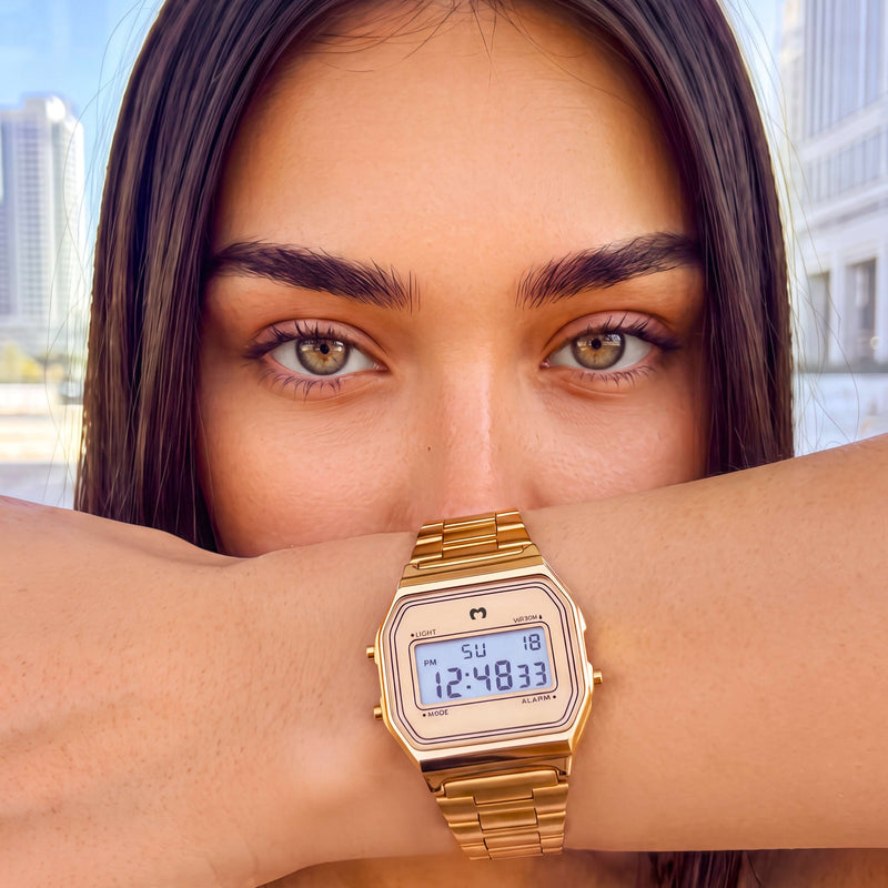 Vintage Digital Watch ~ Gold