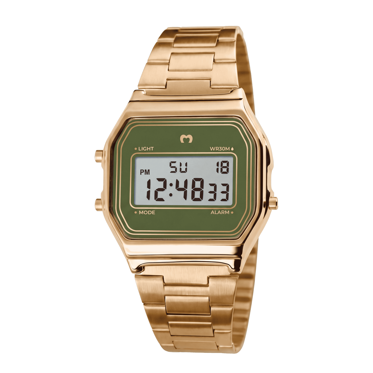 Vintage Digital Watch ~ Gold-Olive