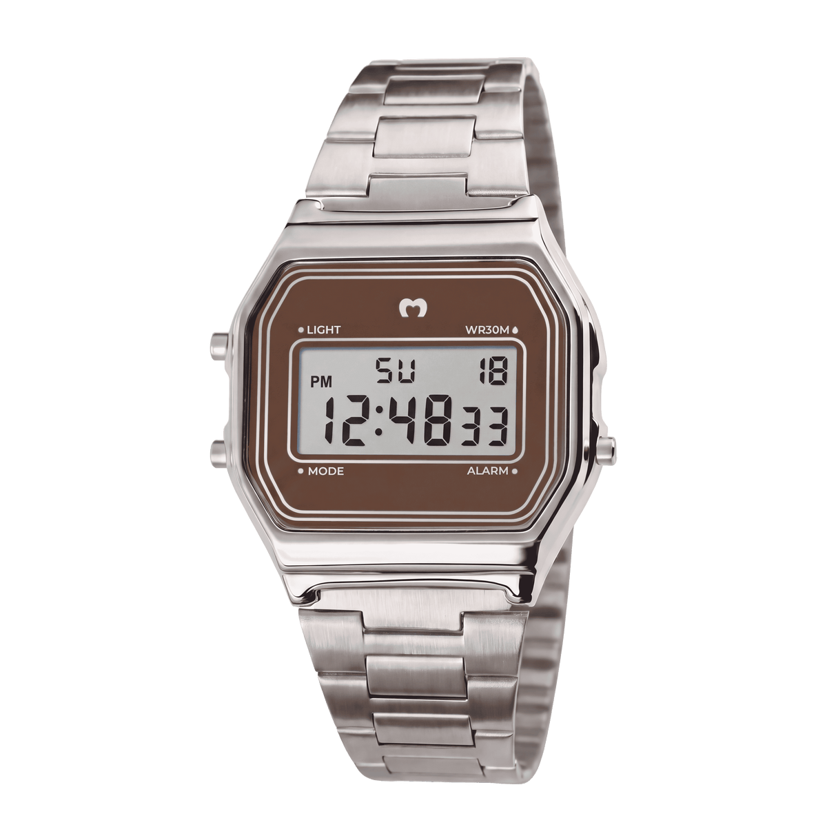 Vintage Digital Watch ~ Silver-Mocha