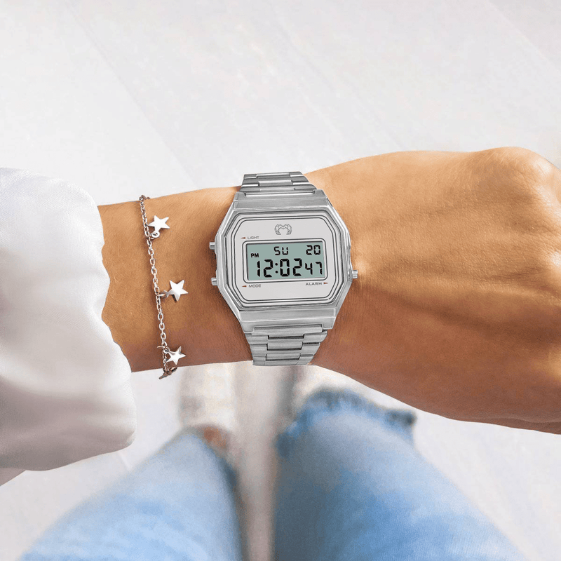 Vintage Digital Watch ~ Silver - SophiaJewels