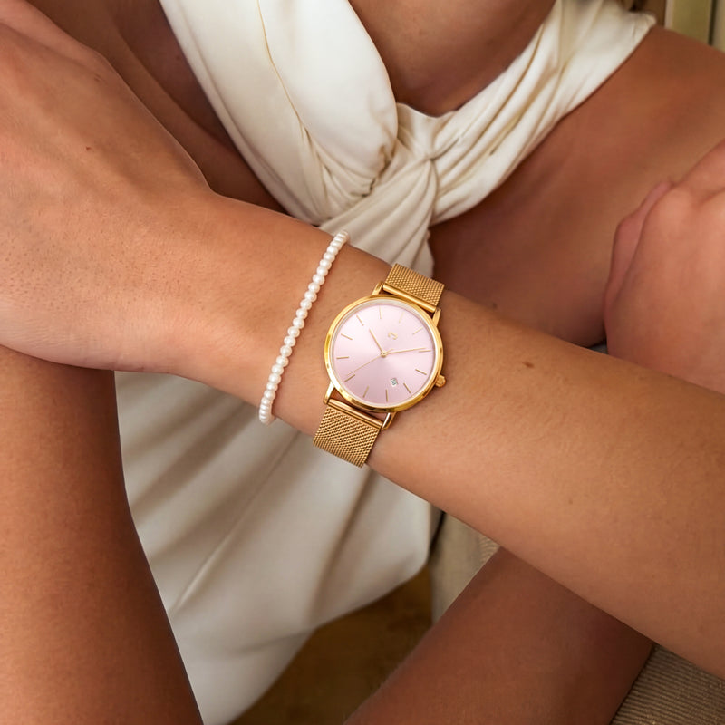 Sophia Jewels Watch ~ Gold-Pink