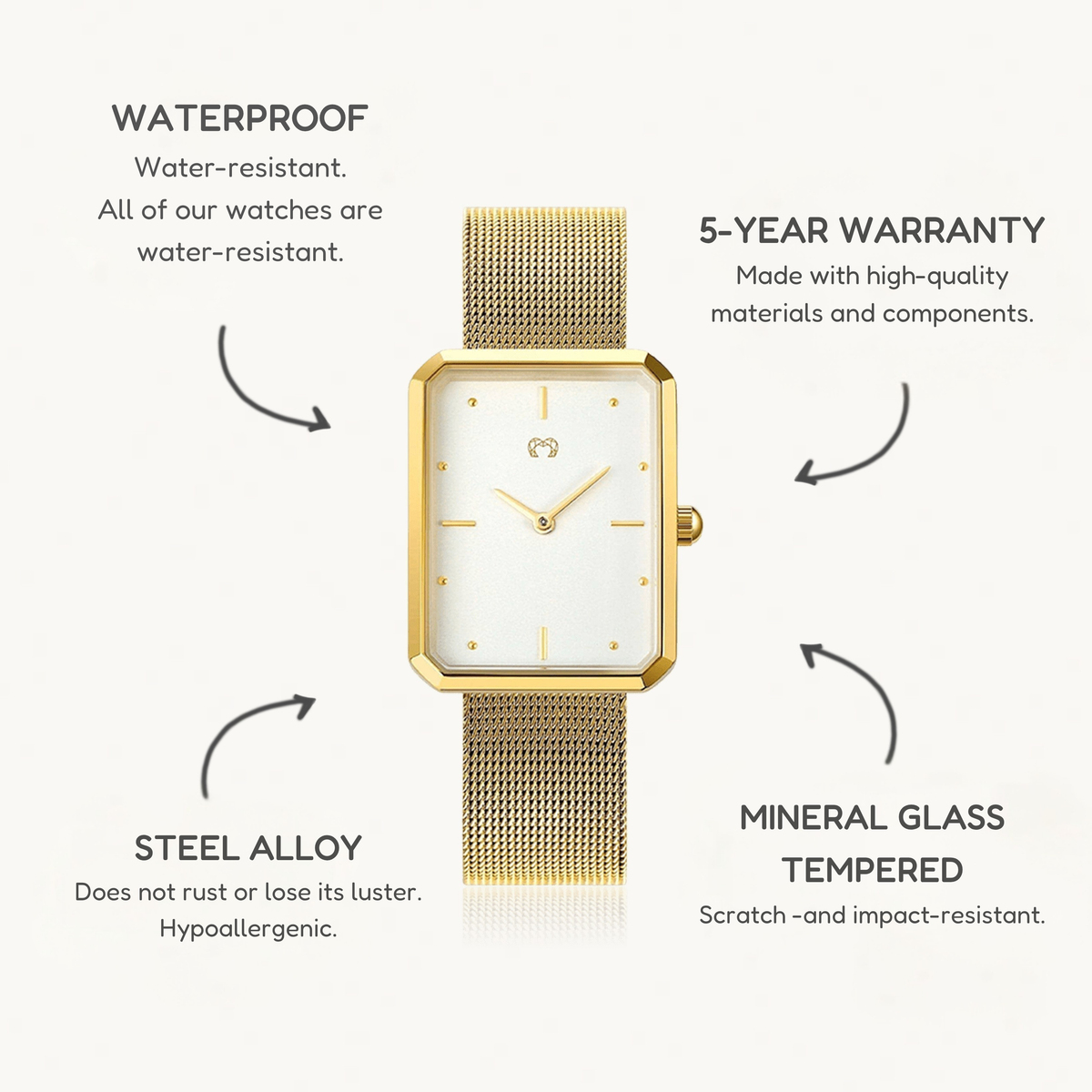Kapten Watch ~ GoldWhite