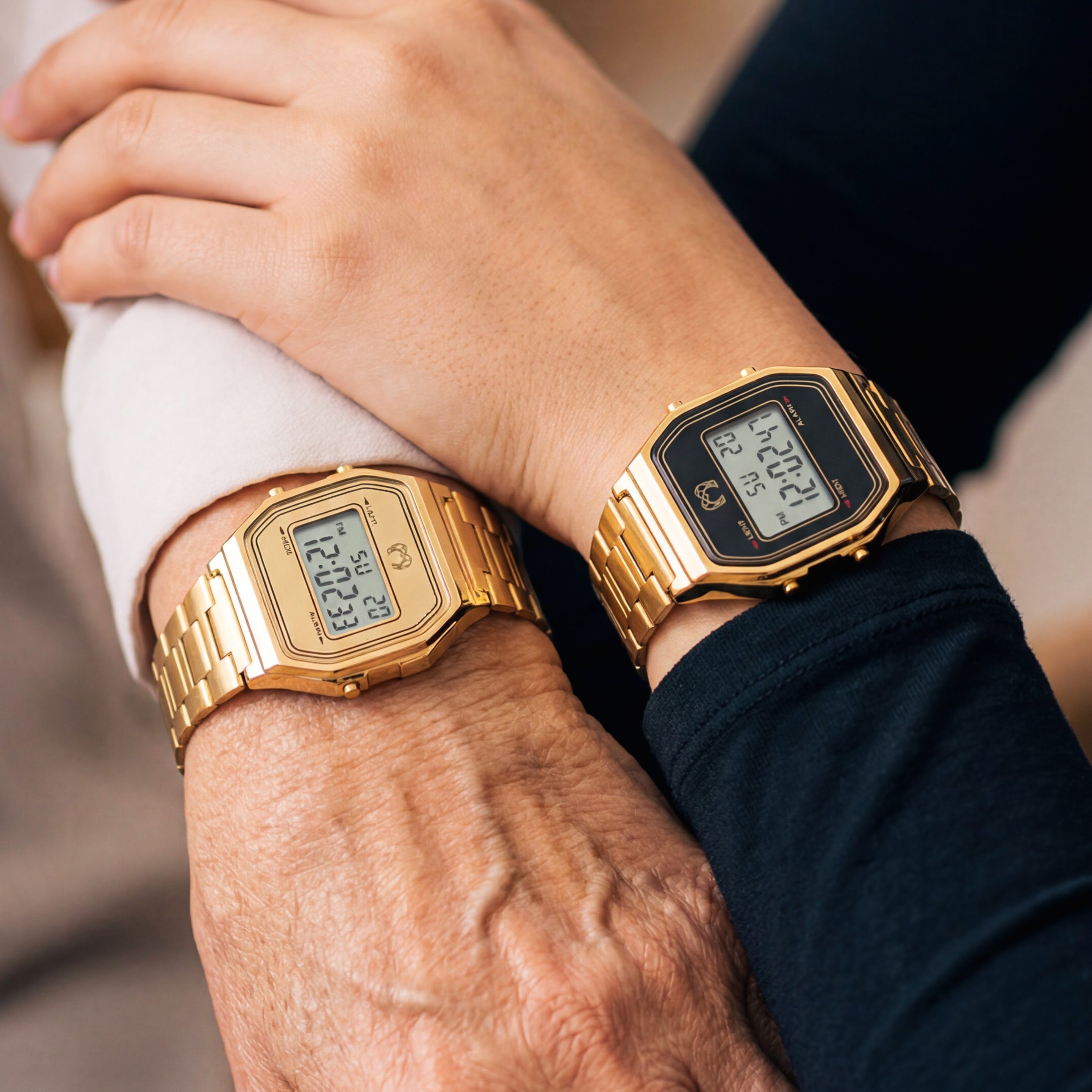 Vintage Digital Watch ~ Gold