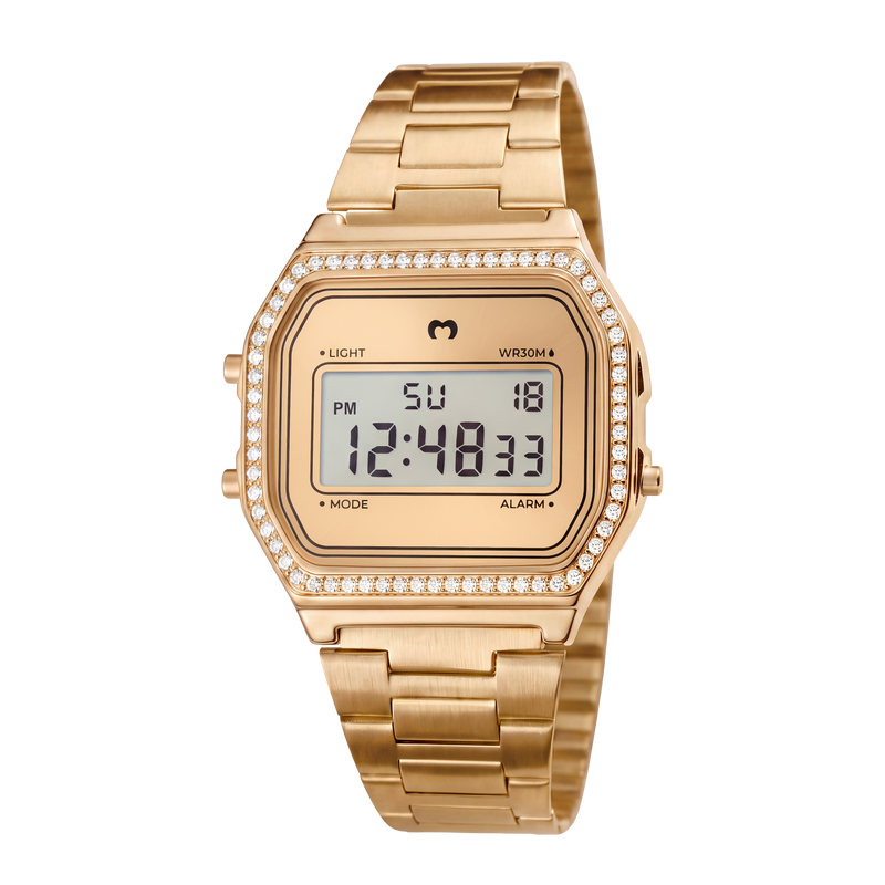 Vintage Glitter Digital Watch ~ Gold