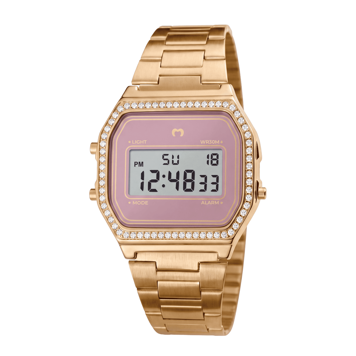 Vintage Glitter Digital Watch ~ Gold-Rosé