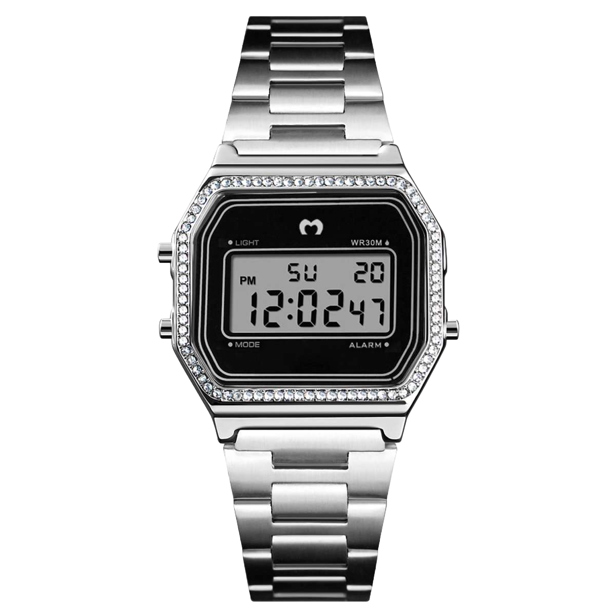 Vintage Glitter Digital Watch ~ Silver