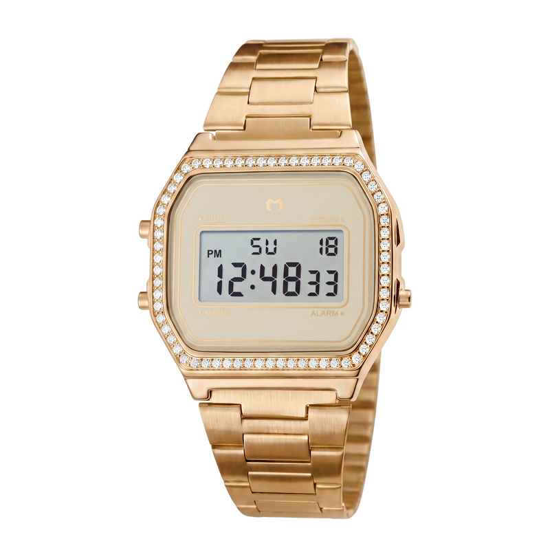 Vintage Glitter Digital Watch ~ Gold-Beige