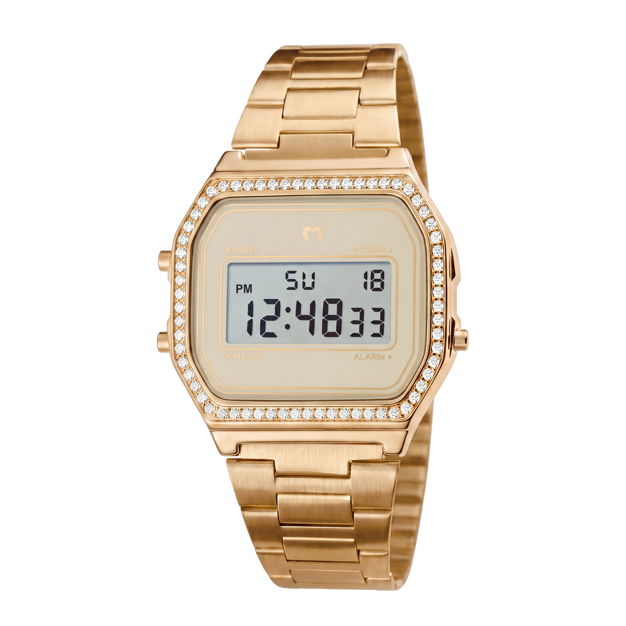 Vintage Glitter Digital Watch ~ Gold-Beige